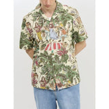 Les Deux Lukas Aop Dancing SS Shirt In Oil Green