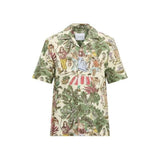 Les Deux Lukas Aop Dancing SS Shirt In Oil Green