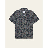 Les Deux Lukas AOP Tapestry SS Shirt In Dark Navy