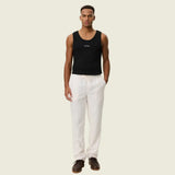 Les Deux Patrick Linen Pants Loose Fit in Eggnog White