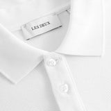 Les Deux Piece Pique Polo in White Pacific Ocean
