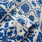 Les Deux Tile Cotton SS Shirt in Light Ivory/Surf Blue