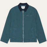 Les Deux Twill Zipper Jacket In Dark Denim Blue
