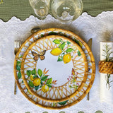 Les Jardins de la Comtesse Capri Large dinner plate in melamine with lemons - Ø 28 cm