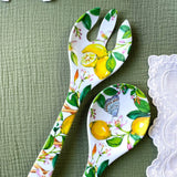 Les Jardins de la Comtesse Capri  Salad servers in melamine with lemons - 33 cm