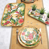 Les Jardins de la Comtesse Exotic Flowers Rectangular tray in melamine with flowers - 45 x 32 cm