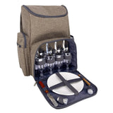 Les Jardins de la Comtesse Picnic Backpack "Escapade" Brown - 4 persons