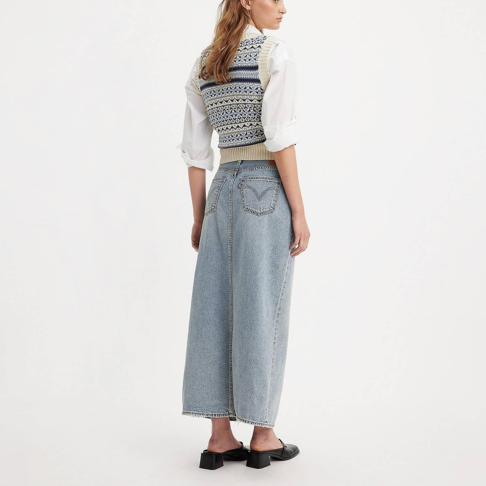 Levi's Ankle Column Skirt Please Hold in Blue