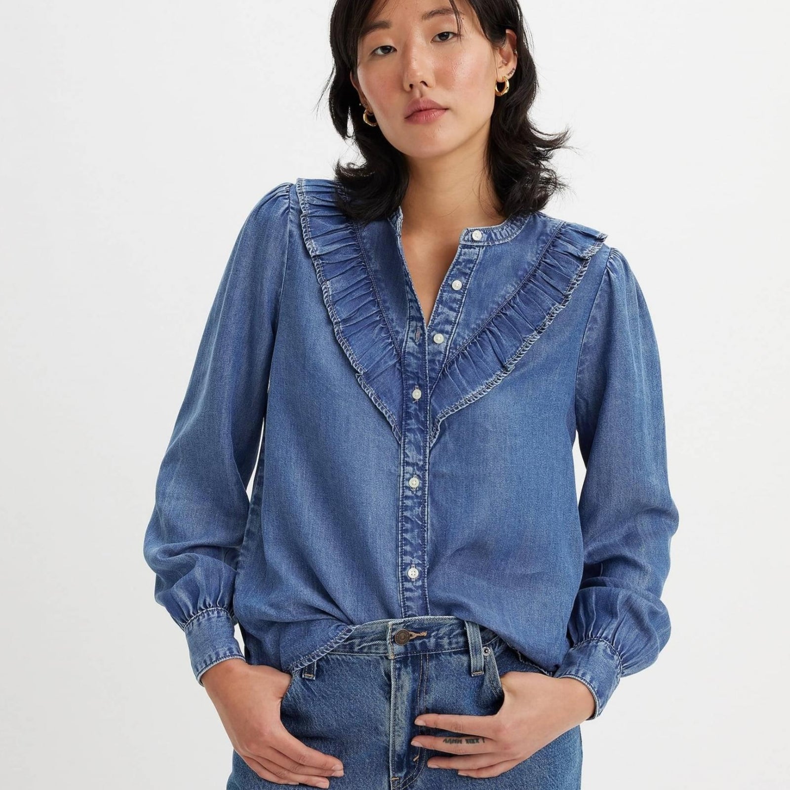 Levi's Carinna Lightweight Blouse In Patches 2 Blue