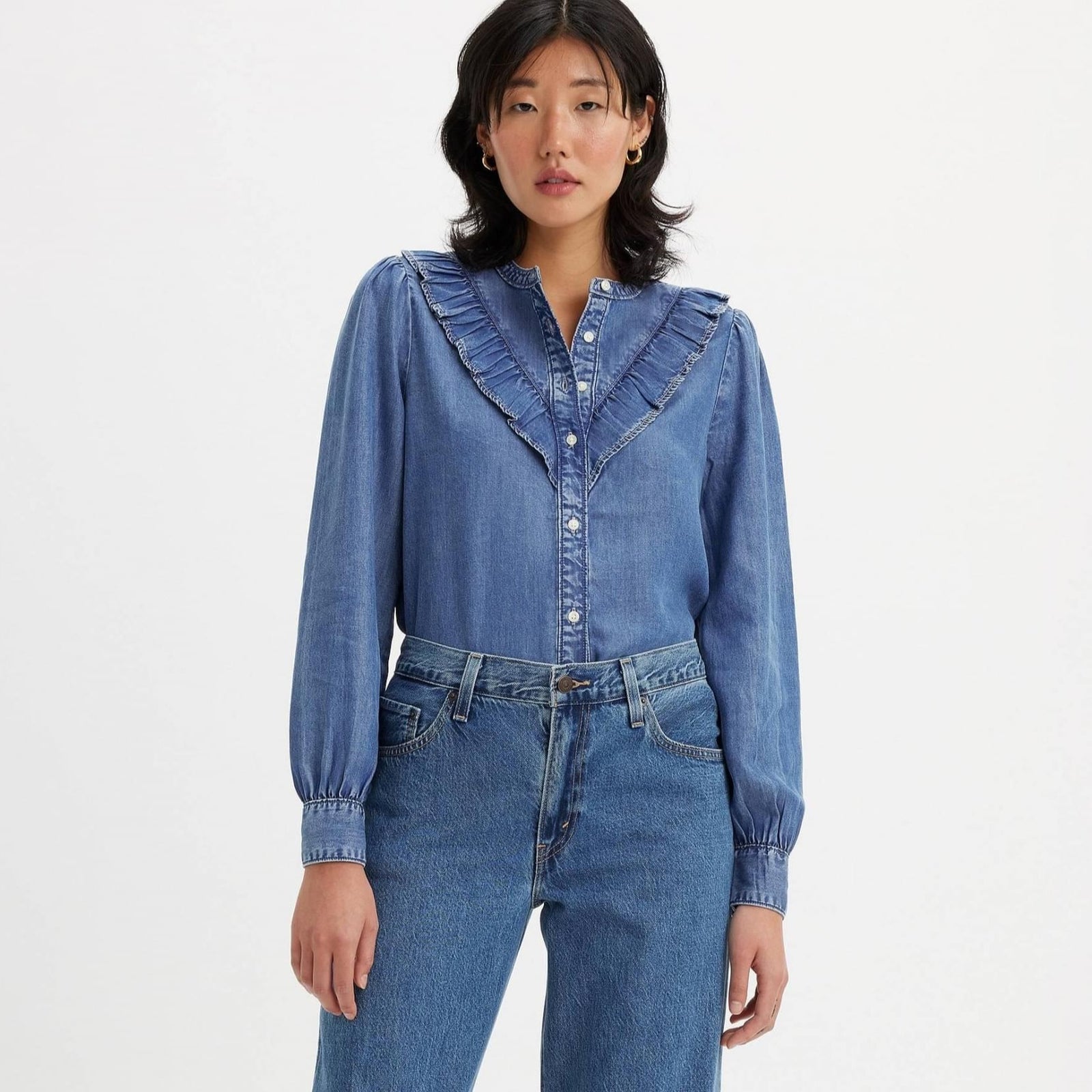 Levi's Carinna Lightweight Blouse In Patches 2 Blue