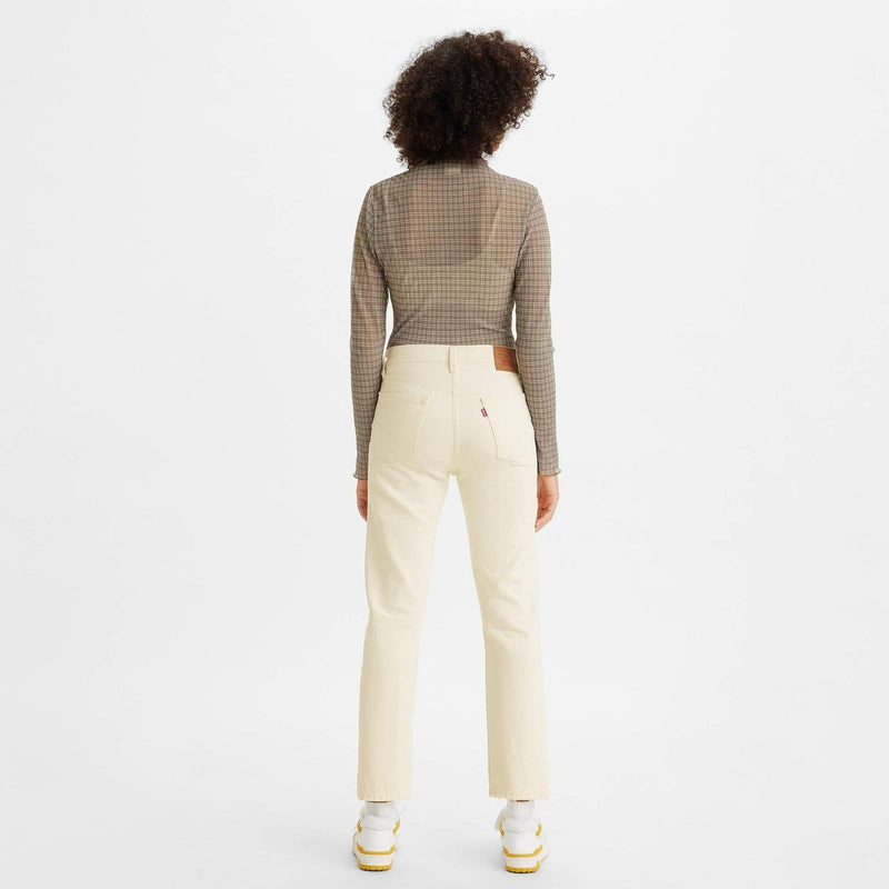 Levis 501 on sale crop white