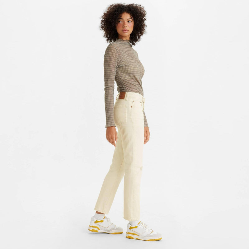Levi s 501 Crop Jeans White