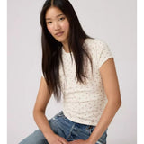 Levi's 501® Dry Goods Tee In Abbey Ditsy Coral Blue Pointelle Pink