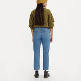 Levi's  501® Levi's Crop Jeans Medium Indigo Worn In Blue
