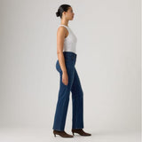 Levi's 723 High Rise Straight Jeans In True Blue Dark