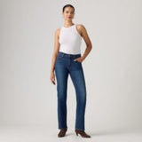Levi's 723 High Rise Straight Jeans In True Blue Dark