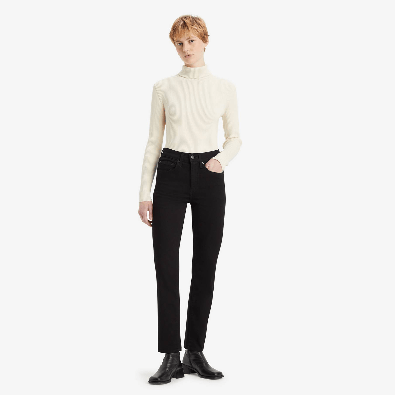 Levi s 724 High Rise Straight Jeans 30 Length in Black
