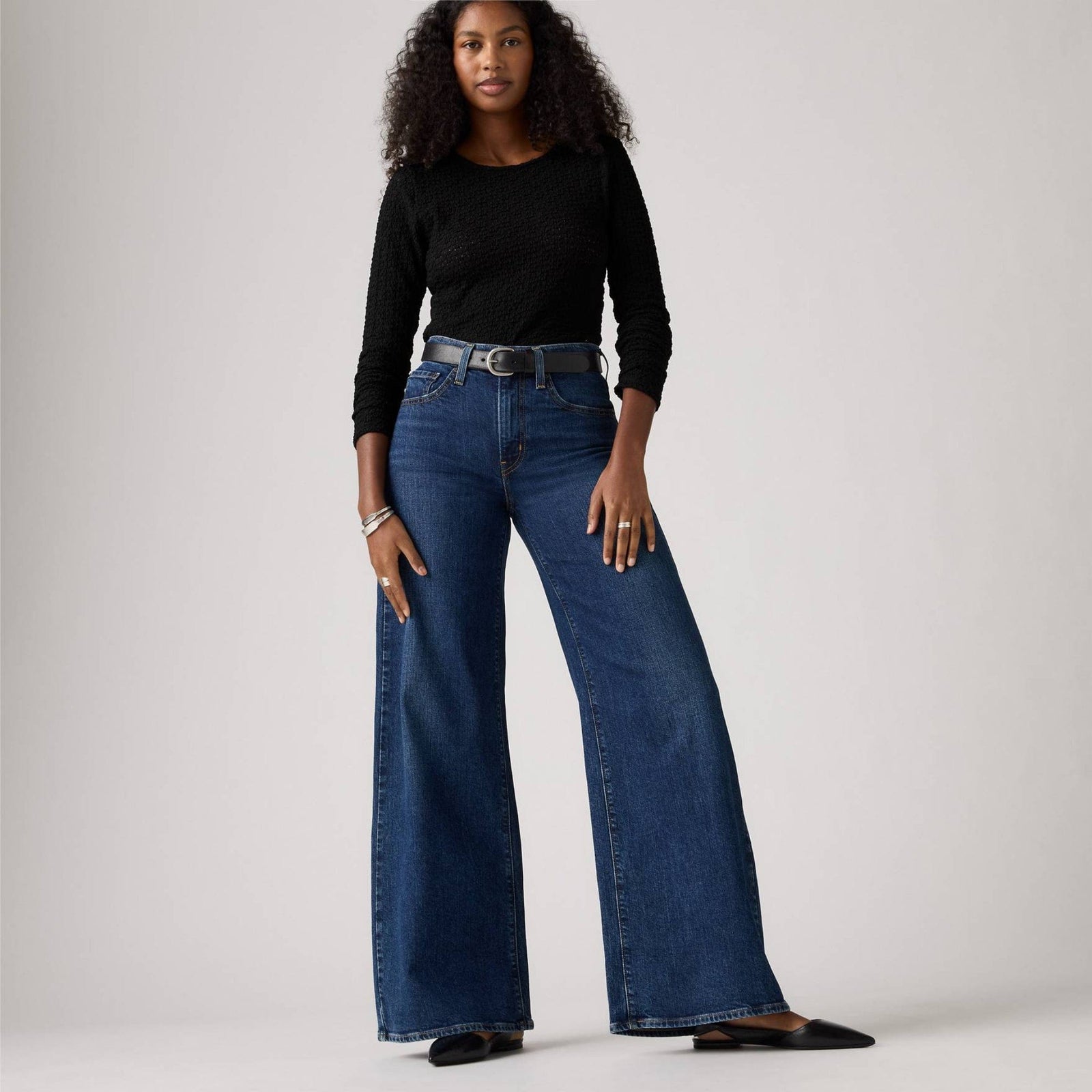 Levi's 728 High Rise Wide Leg Jeans Woodstock In Blue