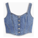 Levi's Alani Lightweight Corset Top in Hold My Purse Blue