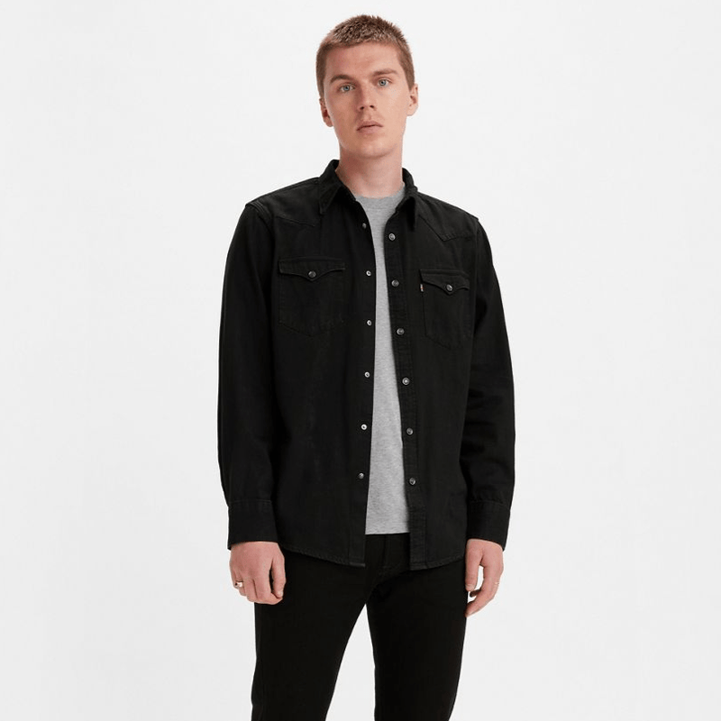 Levi's Barstow Western Standard Fit Shirt Marble Black Denim Rinse