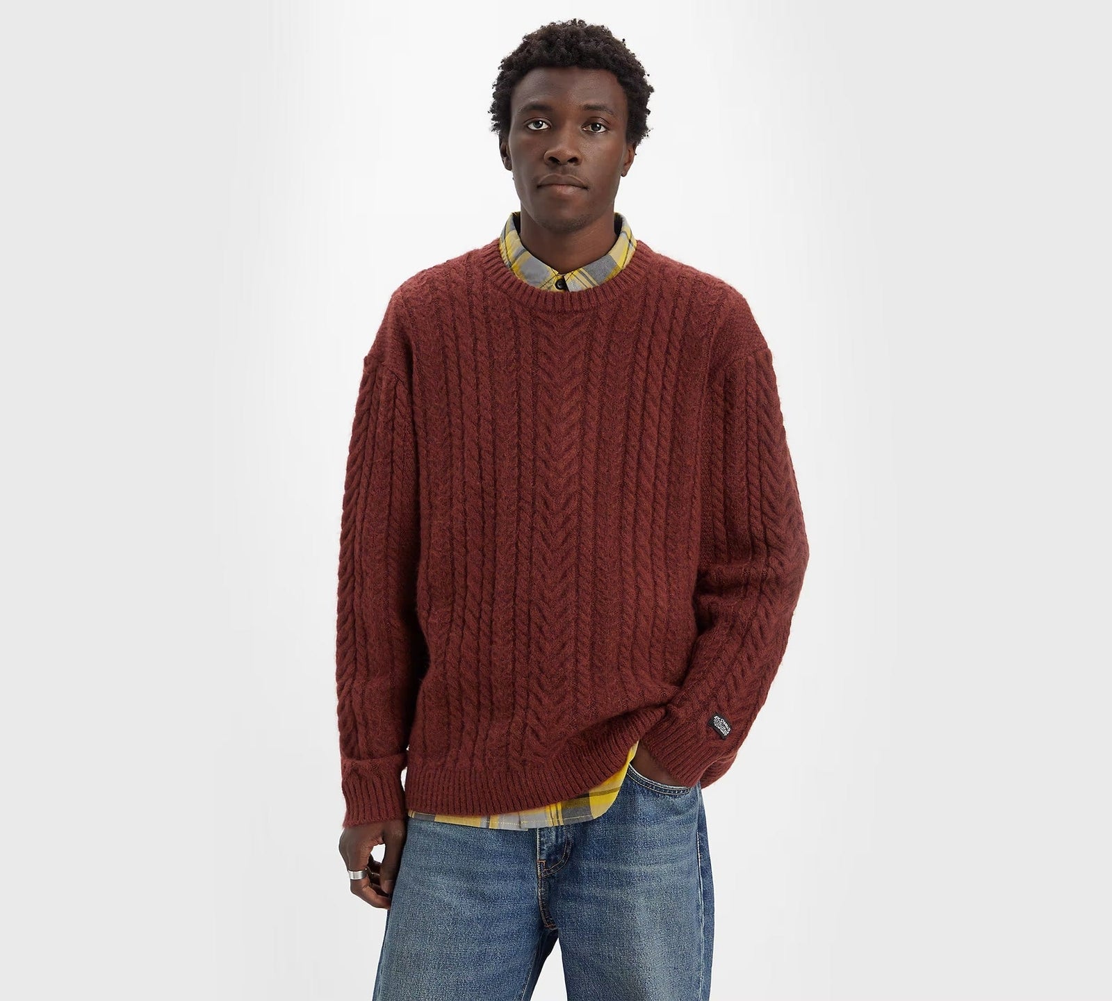 Levi's Battery Knit Crewneck in Decadent Chocolate
