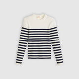 Levi's Crewneck Rib Sweater Adrienne Stripe In Egret/Blue
