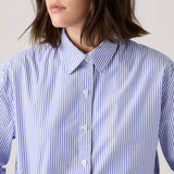 Levi's Cropped Harlie Shirt Bronski Stripe In Amparo Blue