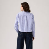 Levi's Cropped Harlie Shirt Bronski Stripe In Amparo Blue
