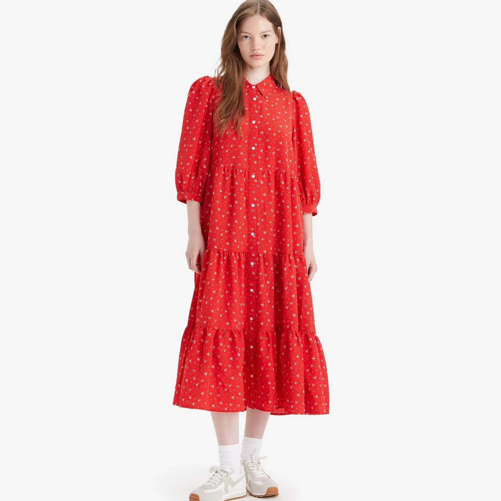 levi's red dress Breslin Long Sleeve Dress - Red