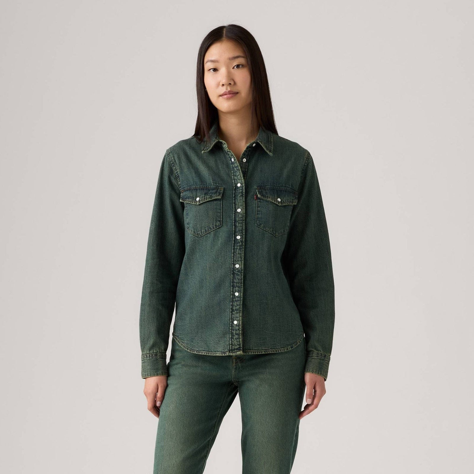 Levi's Essential Western Shirt Verdant Ventures Top In Blue