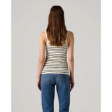 Levi's Freja Sculpt Tank In Louise Stripe Egret