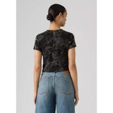 Levi's Graphic Essential Sporty Tee In Zine Cowboy Grid Pirate Black