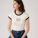 Levi's Graphic Riley Raglan Glitz Horseshoe Tee Sugar Swizzle/Dark Sapphire - White