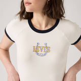 Levi's Graphic Riley Raglan Glitz Horseshoe Tee Sugar Swizzle/Dark Sapphire - White