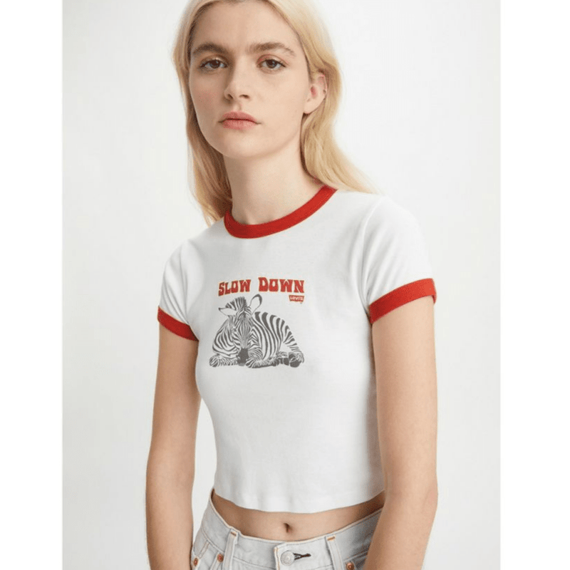 Levi's Graphic Ringer Mini Tee Bright White/Red - Main Image