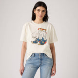 Levi's Graphic Tabor Tee Cowboy Boot And Hat Egret In White