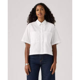 Levi's Harlie Short Sleeve Cropped Shirt In White