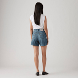 Levi's High Rise Baggy Linen+ Denim Shorts Stop Flaxing Short In Blue