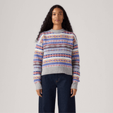 Levi's Ines Fairlisle Sweater Leandra Fairisle Tawny Port Wool Blend In Multi Colour
