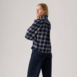 Levi's Journey Alarcon Plaid Navy Cotton Western Shirt In Blue