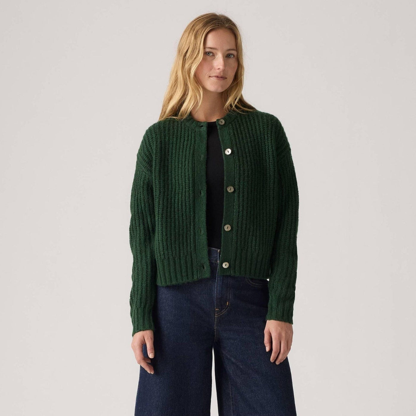 Levi's Luna Shell Button Cardigan In Mountain View Green