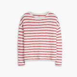 Levi's Margot Long Sleeve Tee Saint Stripe Script in Red