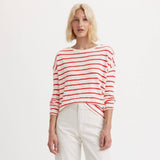 Levi's Margot Long Sleeve Tee Saint Stripe Script in Red