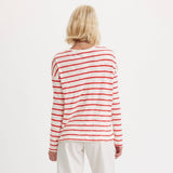 Levi's Margot Long Sleeve Tee Saint Stripe Script in Red