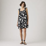 Levi's Meg Cotton Mini Dress Regina Floral Anthracite Night In Black