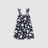 Levi's Meg Cotton Mini Dress Regina Floral Anthracite Night In Black