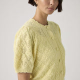 Levi's Pauline Pointelle Short Sleeve Cardigan French Vanilla