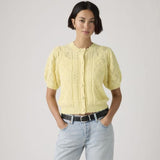 Levi's Pauline Pointelle Short Sleeve Cardigan French Vanilla