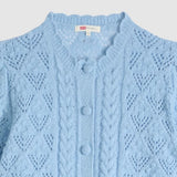 Levi's Pauline Pointelle Short Sleeve Cardigan Glacier Lake Blue