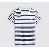 Levi's Perfect Tee In Emily Stripe Bright White Navy Blazer